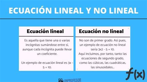Diferencia Entre Ecuaciones Lineales Y No Lineales Con Ejemplos