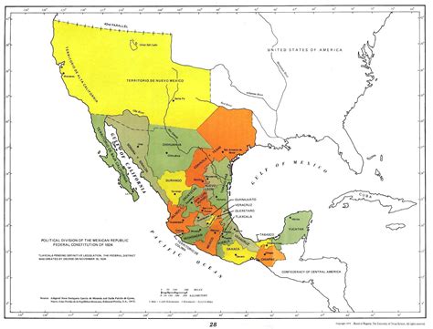 Mapa De Las Divisiones Política De La República Mexicana Segun