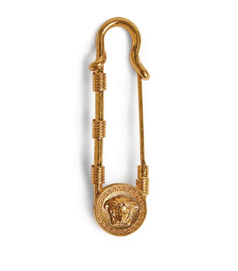 Versace Medusa Safety Pin Brooch In Gold Metallic Lyst