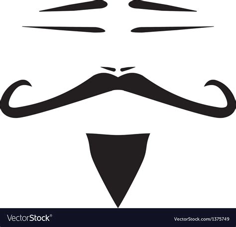 Chinese Man Face With Mustache And Slanted Eyes Vector Image