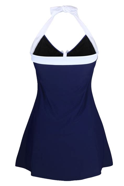 Dokotoo Womens Vintage Sailor Pin Up One Piece Skirtini Cover Up Swimdress Fba
