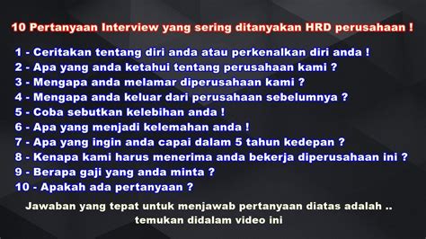 Pertanyaan Saat Interview Dan Jawabannya Homecare