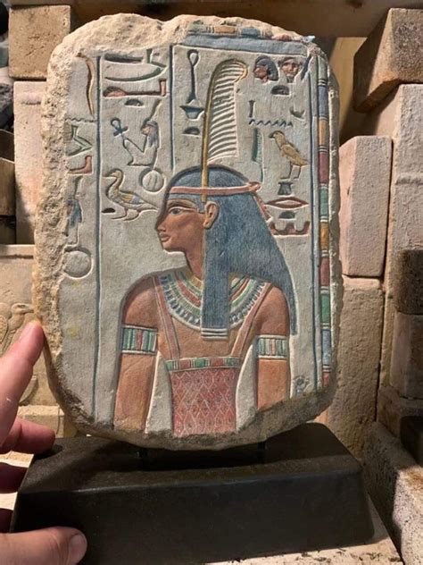 Egyptian Art Relief Sculpture Replica Of The Goddess Maat Harmony Justice