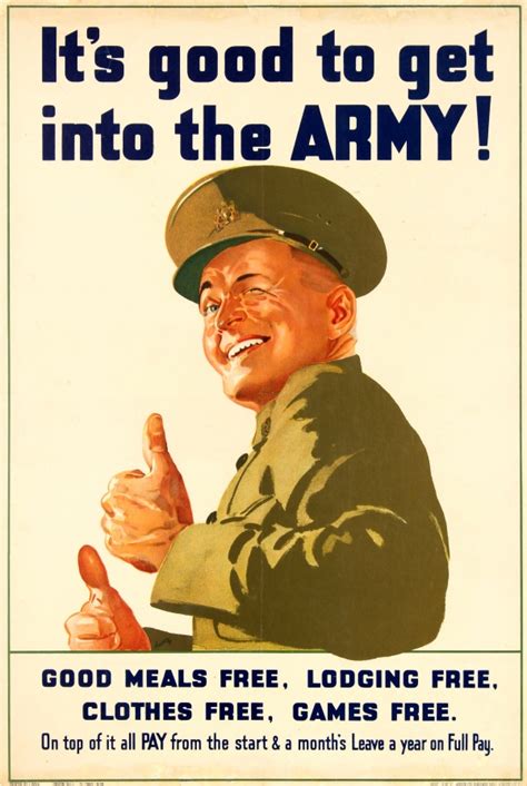 Original Vintage Posters Propaganda Posters It S Good To Get Into The Army Recruitment