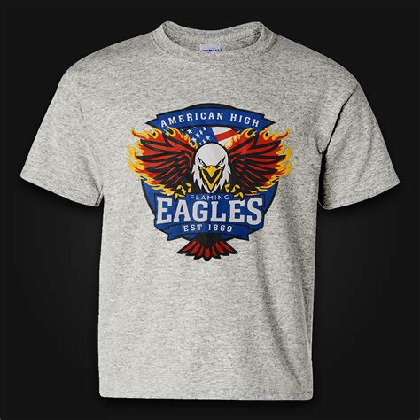 Ah Eagles Football T Shirt Grey American High