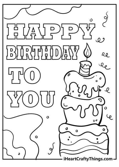 Happy Birthday Coloring Pages Free Printables