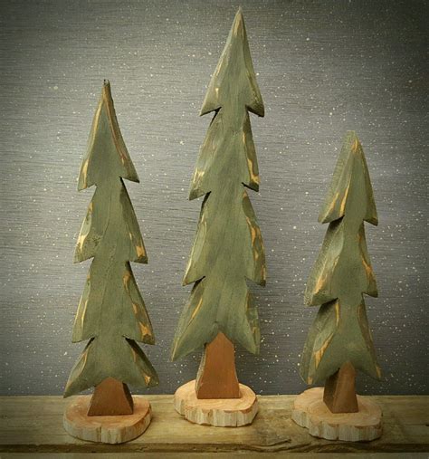 Hand Carved Trees Primitive Trees Pine Trees Carved Trees Rustic