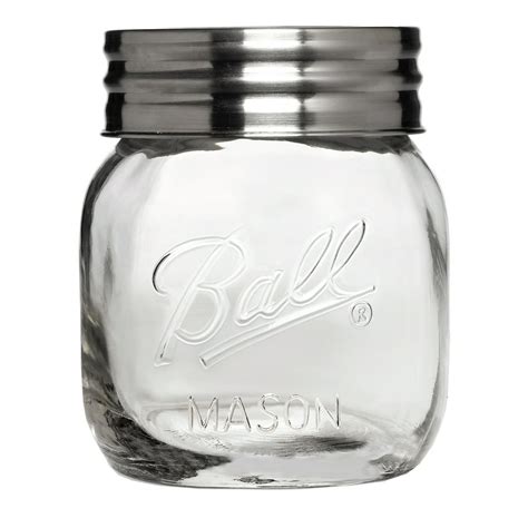Ball Glass Extra Wide Half Gallon Decorative Mason Jar With Metal Lid