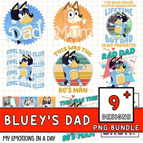 Bluey Dad Png Bundle Bluey Fathers Day Png Bluey Bandit Png Etsy Uk