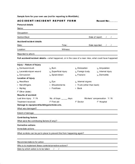 Free 13 Sample Incident Report Forms In Ms Word Pdf