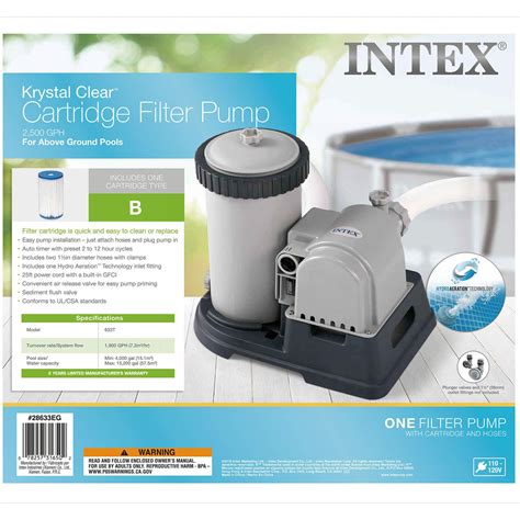 Intex 28633eg Krystal Clear Cartridge Filter Pump For Above Ground