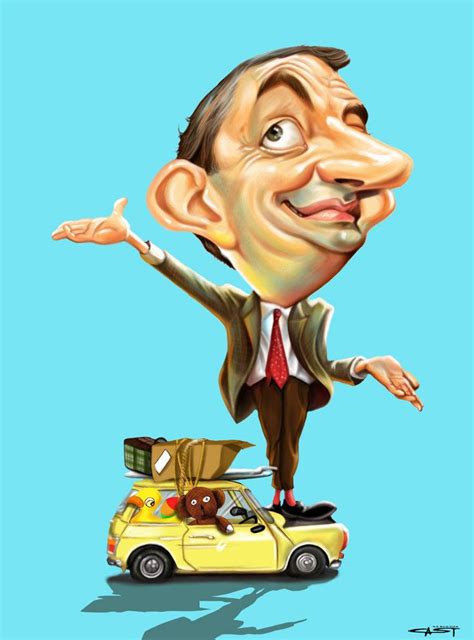 Caricatura De Rowan Atkinson Mr Bean Funny Face Drawings Funny