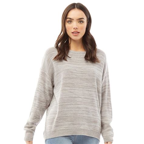 buy onfire womens crew neck sweater grey marl