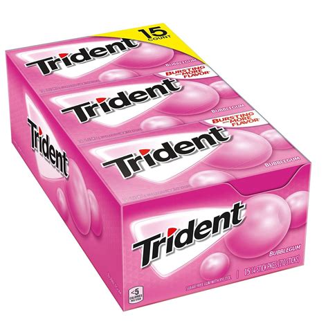 Trident Bubble Gum Sugar Free Gum 1514 Piece Packs Total 210 Sticks