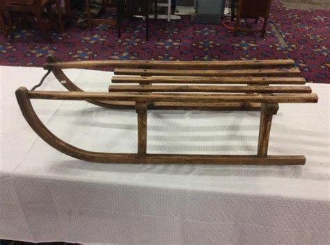 Sold Price Antique Wooden Sled W Metal Runners Circa 1870 November