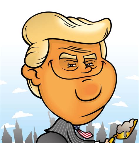 Donald Trump Cartoon — Vector Illustrator Cartoons Characters