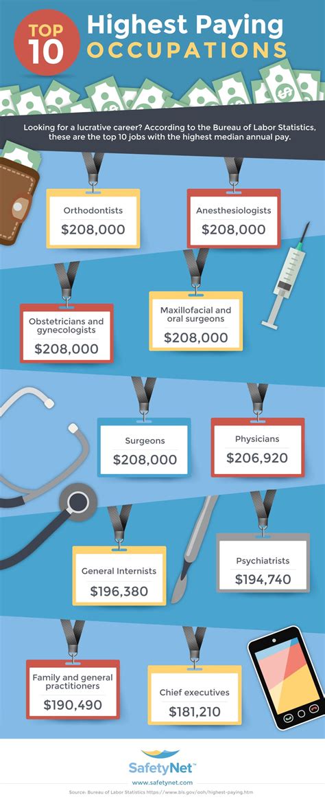 Top 10 Highest Paying Occupations Infographic Visualistan