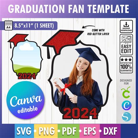 Graduation Fan Template Graduation Paddle Fan Template Custom Grad