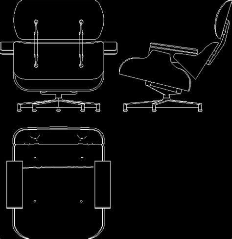 Charles Eames Lounge Chair 1956 Dwg Block For Autocad Designs Cad