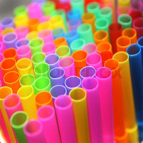Colorful Of Straws Stock Image Colourbox