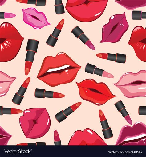 Seamless Pattern Print Of Lips Royalty Free Vector Image