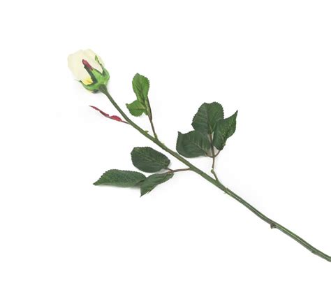 artificial 60cm single stem closed bud cream rose artplants