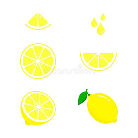 Lemon Icon Set Fresh Fruits Colorful Colorful Icon Collection Of