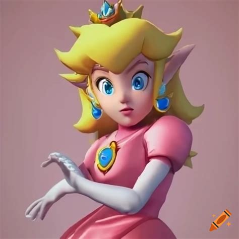 Princess Peach And Link Dressed In Pink Silk Ballgown On Craiyon