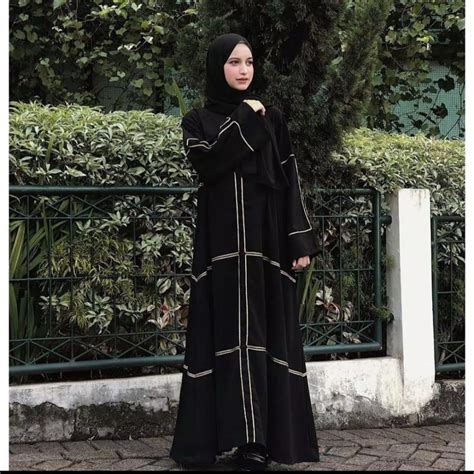 Jual Abaya Gamis Maxi Dress Arab Saudi Abaya Hitam Polos Bordir Zephy