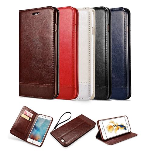 Flip With Strap Lanyard For Iphone 7 7 Plus Case Leather Wallet