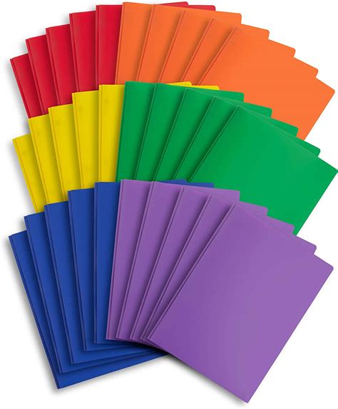 Blue Summit Supplies 30 Plastic Two Pocket Folders With