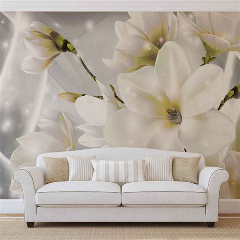 Wall Mural Photo Wallpaper Xxl White Flowers 3508ws Wallpaper Decor