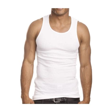 3X Mens A Shirt 100 Cotton Ribbed Tank Top Undershirt Slim Muscle Tee