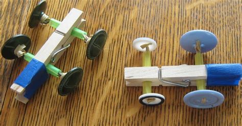 Button Clothespins Car To Teach About Wheels And Axels Simple