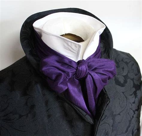 Regency Brummel Victorian Ascot Tie Cravat Royal Purple Etsy