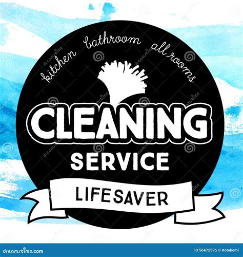 Vintage Round Badge For Cleaning Service With Dust Stock Vector