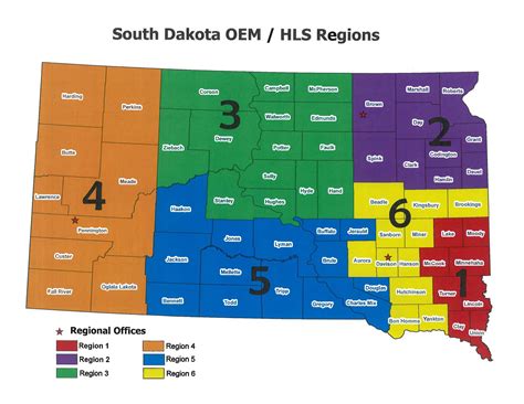 South Dakota Emergency Regional Map Sd Dps