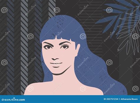 Abstract Woman Portrait Line Art Vector Face Silhouette Illustration
