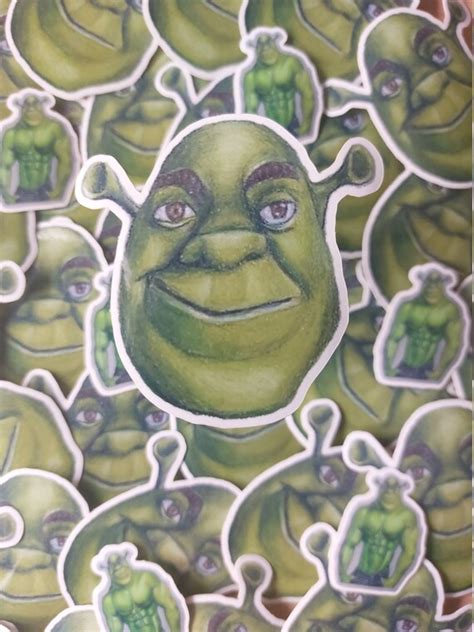 Shrek Sticker Funny Shrek Stickers Cute Stickers Etsy