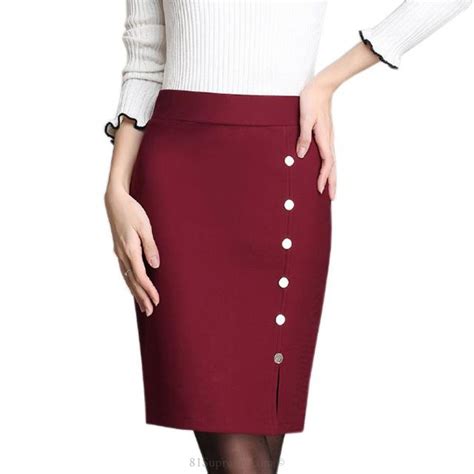 Designer High Waist Button Pencil Skirt 81supreme Skirts Pencil Skirt Stylish Skirts