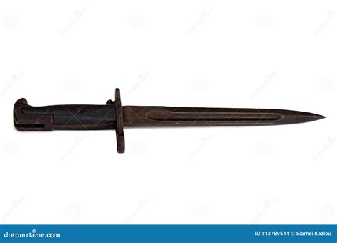 Weapon Of An American Marine Combat Knife Bayonet Of The Period Of World War II Stock Photo