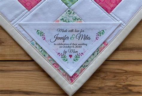 Large Triangle Quilt Label Personalized Sewing Labels Etsy Quilt