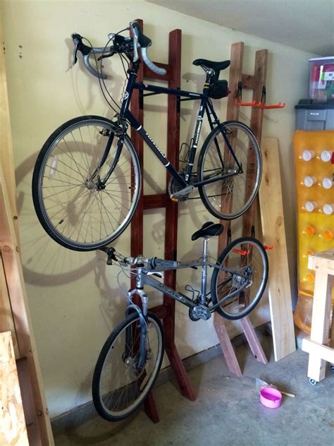 Bike Rack 2x4s And A Design That Doesnt Require Wall Mounts Use A