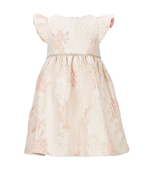 Laura Ashley Little Girls 2t 6x Floral Brocade Fit And Flare Dress