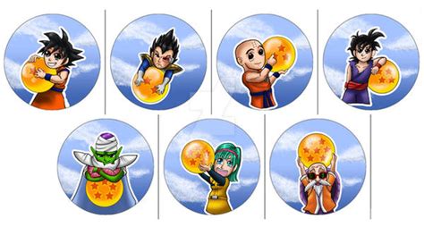 Dragon Ball Z Button Set By Zaryaaeolus On Deviantart