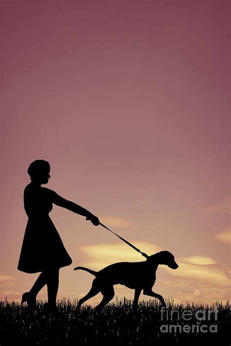 Woman Walking Her Dog Photograph By Amanda Elwell
