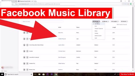 How To Find Facebook Music Library Facebook Royalty Free Music Youtube