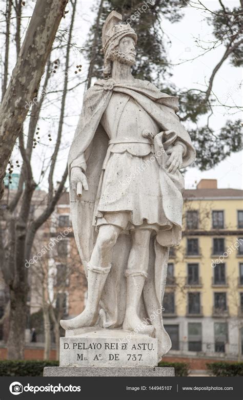Sculpture Of Pelagius Of Asturias At Plaza De Oriente Madrid S