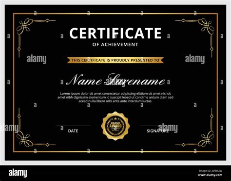 Certificate Of Appreciation Template Gold And Black Color Clean Modern