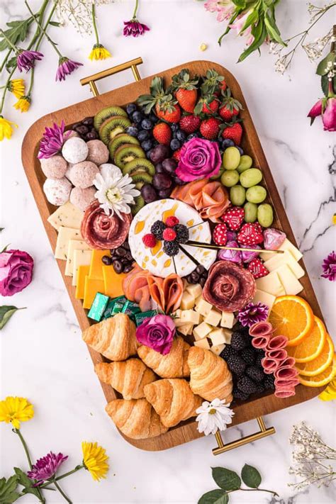 Mother S Day Charcuterie Board With Salami Roses